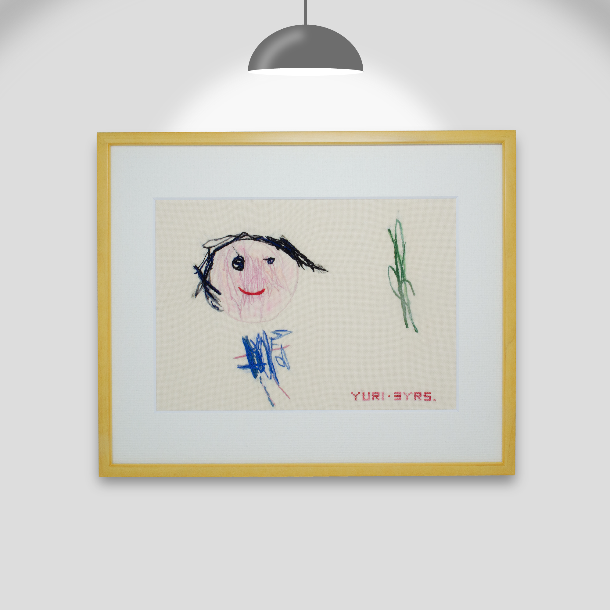 子供の絵を刺繍で残す思い出アートYURIちゃん３歳